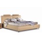 Lit en cuir italien de luxe LIVOURNE 160x200, beige. Lit en cuir italien de luxe LIVOURNE 160x200, beige.