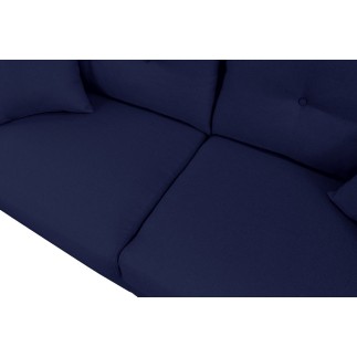 Canapé 3 places convertible en tissu de luxe HANS, bleu foncé