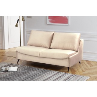 Canapé 3 places convertible en velours de luxe BOGAR, beige