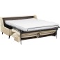 Canapé 3 places convertible en velours de luxe BOGAR, beige