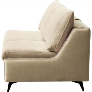 Canapé 3 places convertible en velours de luxe BOGAR, beige