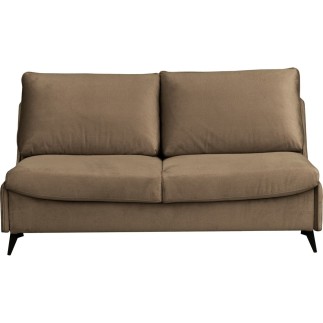 Canapé 3 places convertible en velours de luxe BOGAR, marron
