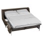 Canapé 3 places convertible en velours de luxe BOGAR, marron