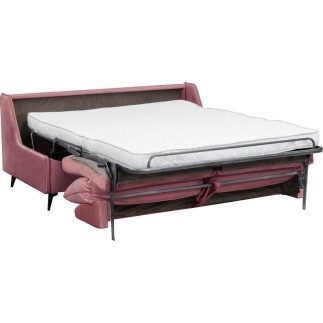 Canapé 3 places convertible en velours de luxe BOGAR, rose pale