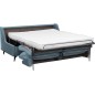 Canapé 3 places convertible en velours de luxe BOGAR, bleu