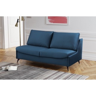 Canapé 3 places convertible en velours de luxe BOGAR, bleu foncé