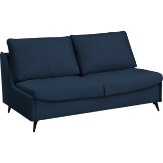 Canapé 3 places convertible en velours de luxe BOGAR, bleu foncé