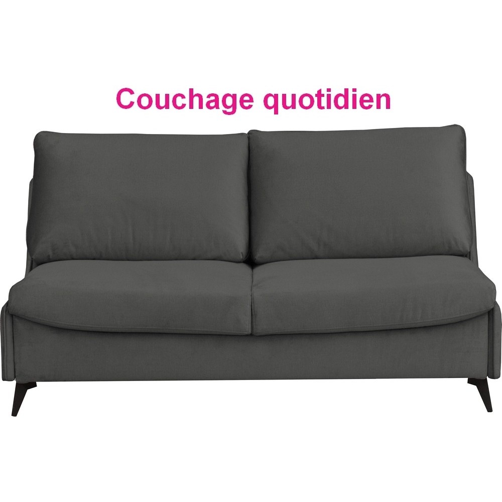 Canapé 3 places convertible en velours de luxe BOGAR, gris foncé Canapé 3 places convertible en velours de luxe BOGAR, gris foncé