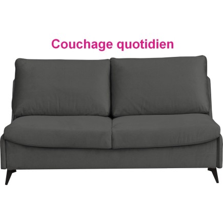 Canapé 3 places convertible en velours de luxe BOGAR, gris foncé