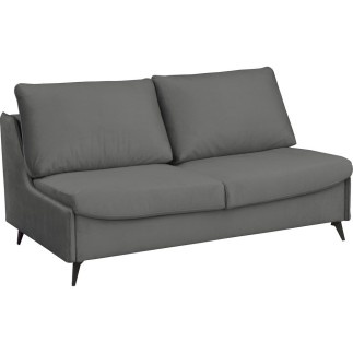 Canapé 3 places convertible en velours de luxe BOGAR, gris foncé