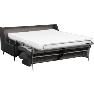 Canapé 3 places convertible en velours de luxe BOGAR, anthracite