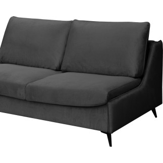 Canapé 3 places convertible en velours de luxe BOGAR, anthracite