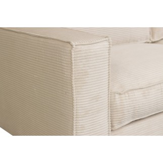 Canapé 3 places convertible en velours cottelé de luxe TEX, beige clair