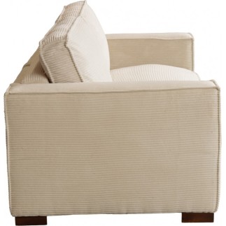 Canapé 3 places convertible en velours cottelé de luxe TEX, beige clair