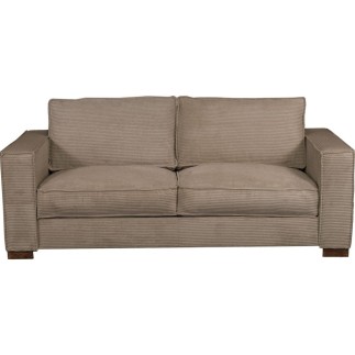 Canapé 3 places convertible en velours cottelé de luxe TEX, marron