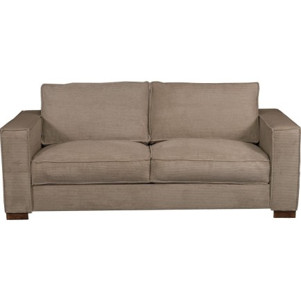 Canapé 3 places convertible en velours cottelé de luxe TEX, marron