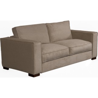Canapé 3 places convertible en velours cottelé de luxe TEX, marron