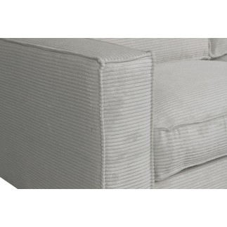 Canapé 3 places convertible en velours cottelé de luxe TEX, gris clair