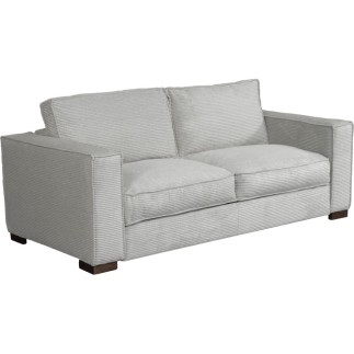 Canapé 3 places convertible en velours cottelé de luxe TEX, gris clair