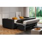 Canapé 3 places convertible en velours cottelé de luxe TEX, noir Canapé 3 places convertible en velours cottelé de luxe TEX, noir