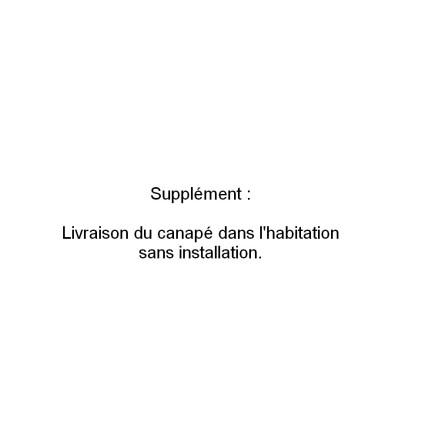 Supplément : livraison du canapé dans l'habitation sans installation.