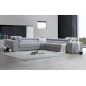 Canapé d'angle GOLDY en tissu haut de gamme, 6/7 places, gris