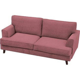 Canapé 3 places convertible en velours de luxe INDY, rose pale