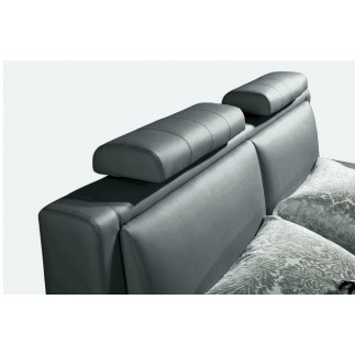 Lit en cuir italien de luxe LIVOURNE 160x200, gris foncé.