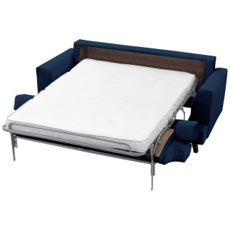 Canapé 3 places convertible en velours de luxe INDY, bleu foncé