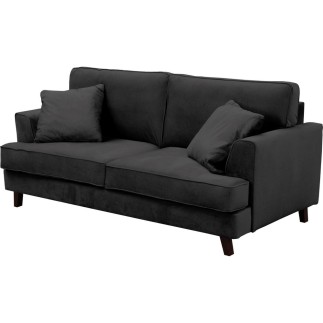 Canapé 3 places convertible en velours de luxe INDY, gris anthracite