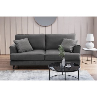 Canapé 3 places convertible en velours de luxe INDY, gris foncé