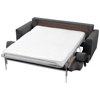 Canapé 3 places convertible en velours de luxe INDY, gris foncé