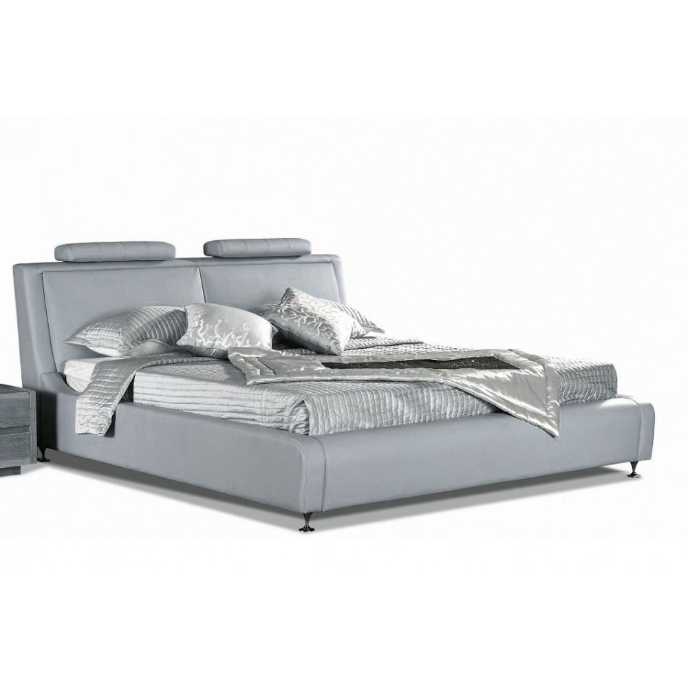 Lit en cuir italien de luxe LIVOURNE 160x200, gris clair. Lit en cuir italien de luxe LIVOURNE 160x200, gris clair.