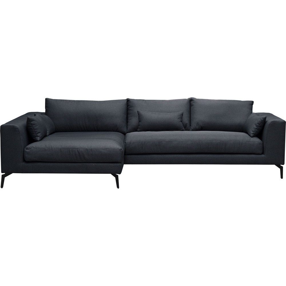 Canapé d'angle - en tissu luxe 5 places, BERGAMO, gris anthracite, angle gauche (vu de face) Canapé d'angle - en tissu luxe 5 places, BERGAMO, gris anthracite, angle gauche (vu de face)