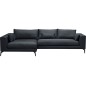Canapé d'angle - en tissu luxe 5 places, BERGAMO, gris anthracite, angle gauche (vu de face) Canapé d'angle - en tissu luxe 5 places, BERGAMO, gris anthracite, angle gauche (vu de face)