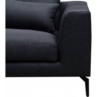 Canapé d'angle - en tissu luxe 5 places, BERGAMO, gris anthracite, angle gauche (vu de face)