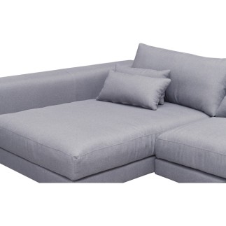 Canapé d'angle en tissu luxe 5 places, BERGAMO, gris, angle gauche (vu de face)