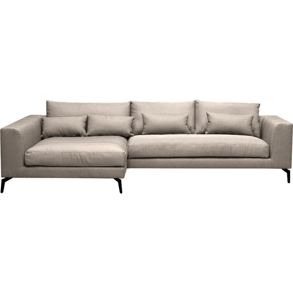 Canapé d'angle en tissu luxe 5 places, BERGAMO, beige, angle gauche (vu de face) Canapé d'angle en tissu luxe 5 places, BERGAMO, beige, angle gauche (vu de face)