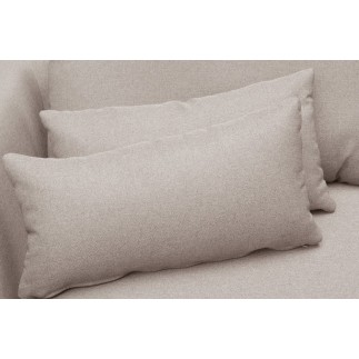 Canapé d'angle en tissu luxe 5 places, BERGAMO, beige, angle gauche (vu de face)