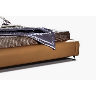 Lit en cuir italien de luxe LIVOURNE 180x200, marron.