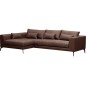 Canapé d'angle en tissu luxe 5 places, BERGAMO, marron, angle gauche (vu de face) Canapé d'angle en tissu luxe 5 places, BERGAMO, marron, angle gauche (vu de face)