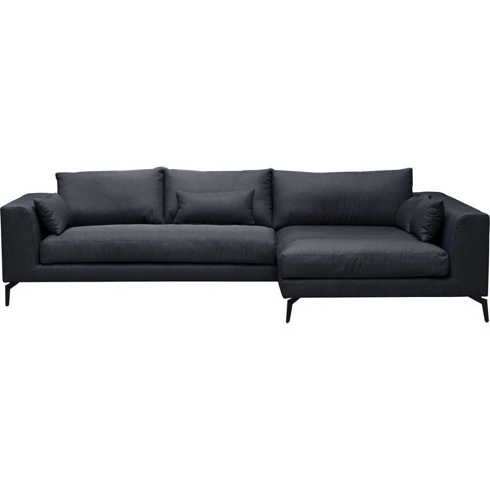 Canapé d'angle en tissu luxe 5 places, BERGAMO, gris anthracite, angle droit (vu de face) Canapé d'angle en tissu luxe 5 places, BERGAMO, gris anthracite, angle droit (vu de face)