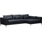 Canapé d'angle en tissu luxe 5 places, BERGAMO, gris anthracite, angle droit (vu de face) Canapé d'angle en tissu luxe 5 places, BERGAMO, gris anthracite, angle droit (vu de face)