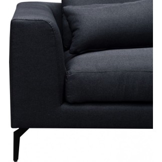 Canapé d'angle en tissu luxe 5 places, BERGAMO, gris anthracite, angle droit (vu de face)
