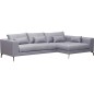 Canapé d'angle en tissu luxe 5 places, BERGAMO, gris, angle droit(vu de face) Canapé d'angle en tissu luxe 5 places, BERGAMO, gris, angle droit(vu de face)