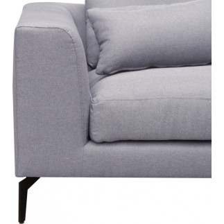 Canapé d'angle en tissu luxe 5 places, BERGAMO, gris, angle droit(vu de face)