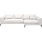 Canapé d'angle en tissu luxe 5 places, BERGAMO, blanc, angle droit (vu de face) Canapé d'angle en tissu luxe 5 places, BERGAMO, blanc, angle droit (vu de face)
