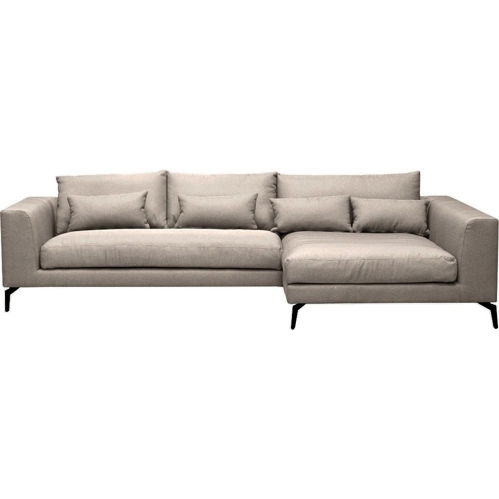 Canapé d'angle en tissu luxe 5 places, BERGAMO, beige, angle droit (vu de face) Canapé d'angle en tissu luxe 5 places, BERGAMO, beige, angle droit (vu de face)