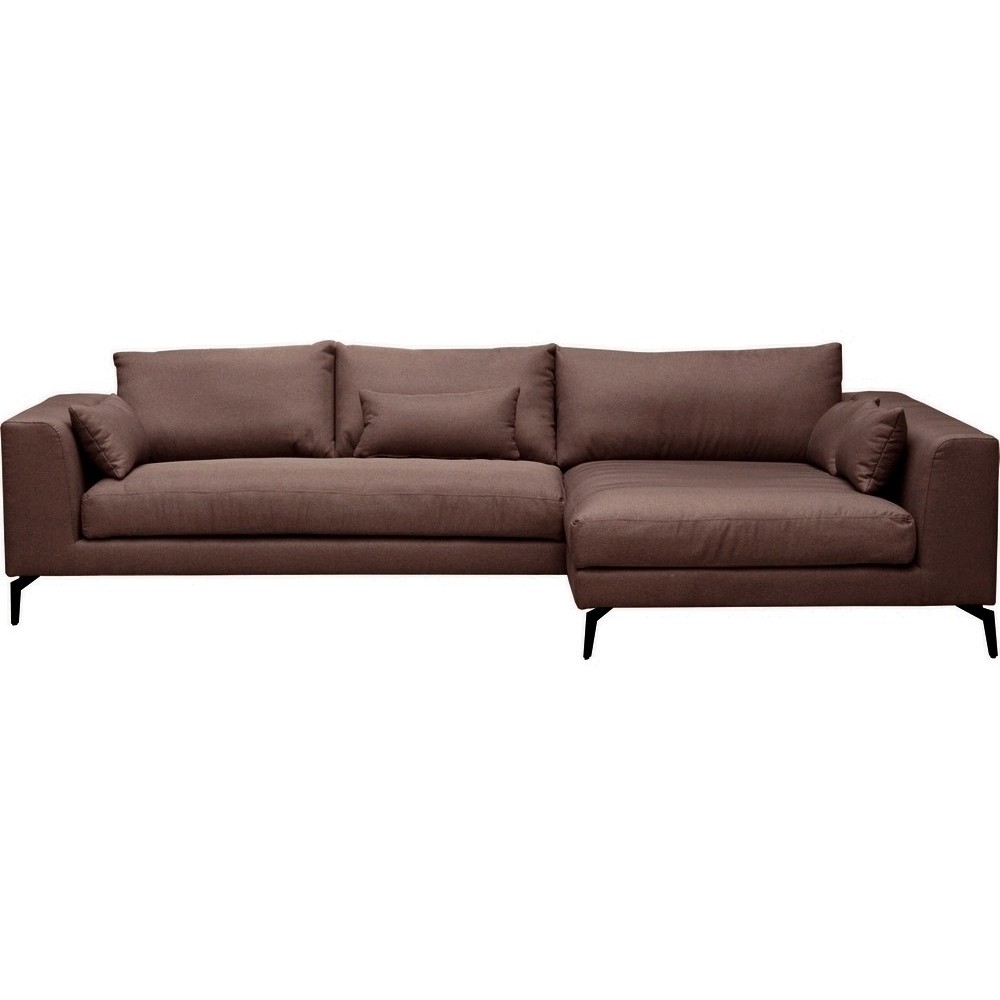 Canapé d'angle en tissu luxe 5 places, BERGAMO, marron, angle droit (vu de face) Canapé d'angle en tissu luxe 5 places, BERGAMO, marron, angle droit (vu de face)