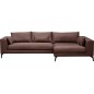 Canapé d'angle en tissu luxe 5 places, BERGAMO, marron, angle droit (vu de face) Canapé d'angle en tissu luxe 5 places, BERGAMO, marron, angle droit (vu de face)